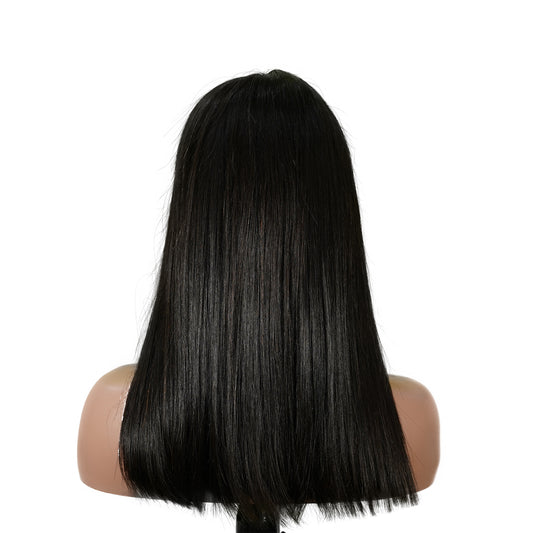 Benetress Natural Black Asian Raw Hair 2x6 HD Lace Closure Straight Bob Human Hair Wig