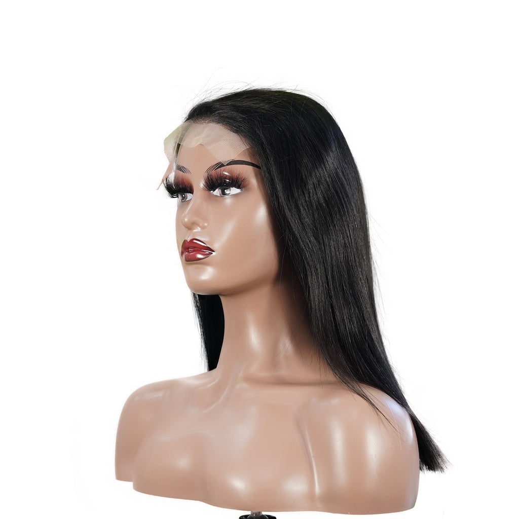 Benetress Natural Black Remy Hair 5x5 Lace Closure Straight Bob Human Hair Wig