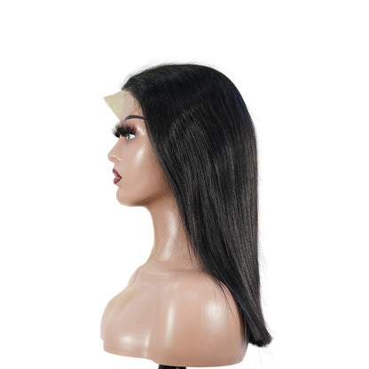 Benetress Natural Black Remy Hair 5x5 Lace Closure Straight Bob Human Hair Wig