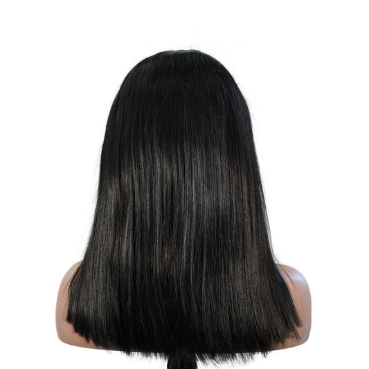 Benetress Natural Black Asian Raw Hair 5x5 HD Lace Closure Straight Bob Human Hair Wig