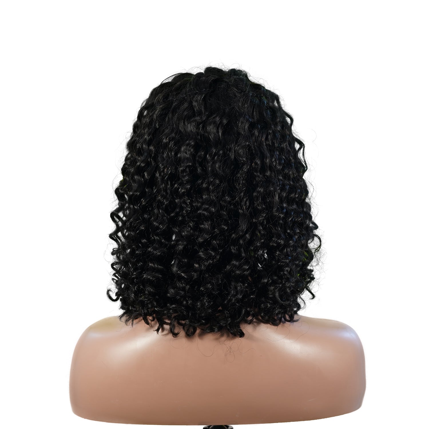 Benetress Natural Black Remy Hair 5x5 Lace Closure Deep Wave 12 Inch Bob Human Hair Wig