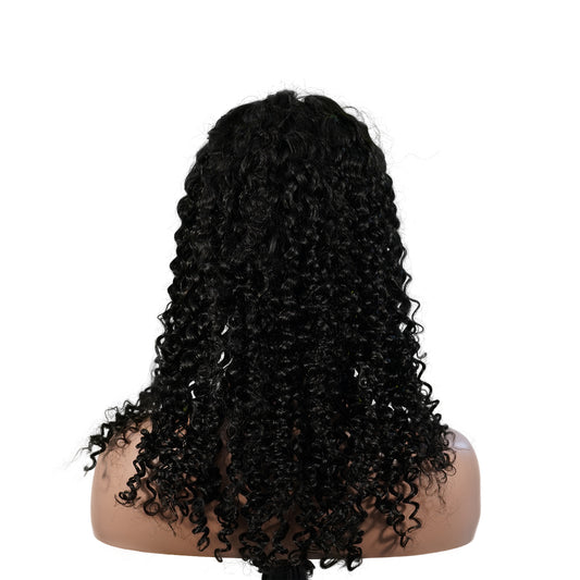 Benetress Natural Black Remy Hair 5x5 Lace Closure Jerry Curly Human Hair Wig