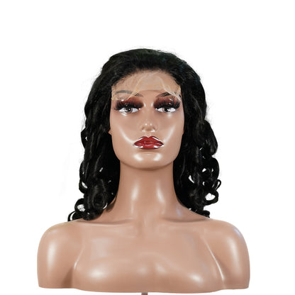 Benetress Natural Black Remy Hair 5x5 Lace Closure Bouncy Curls Human Hair Wig