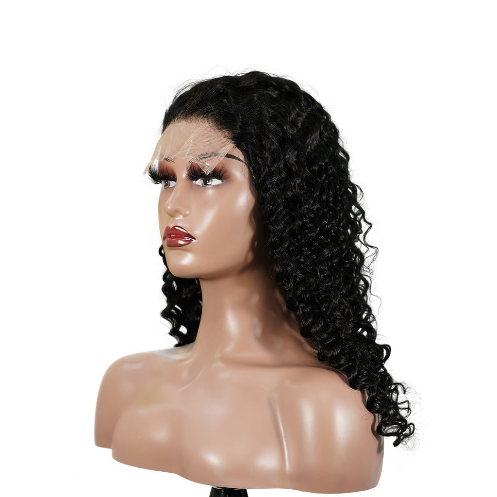 Benetress Natural Black Remy Hair 5x5 Lace Closure Deep Wave Human Hair Wig