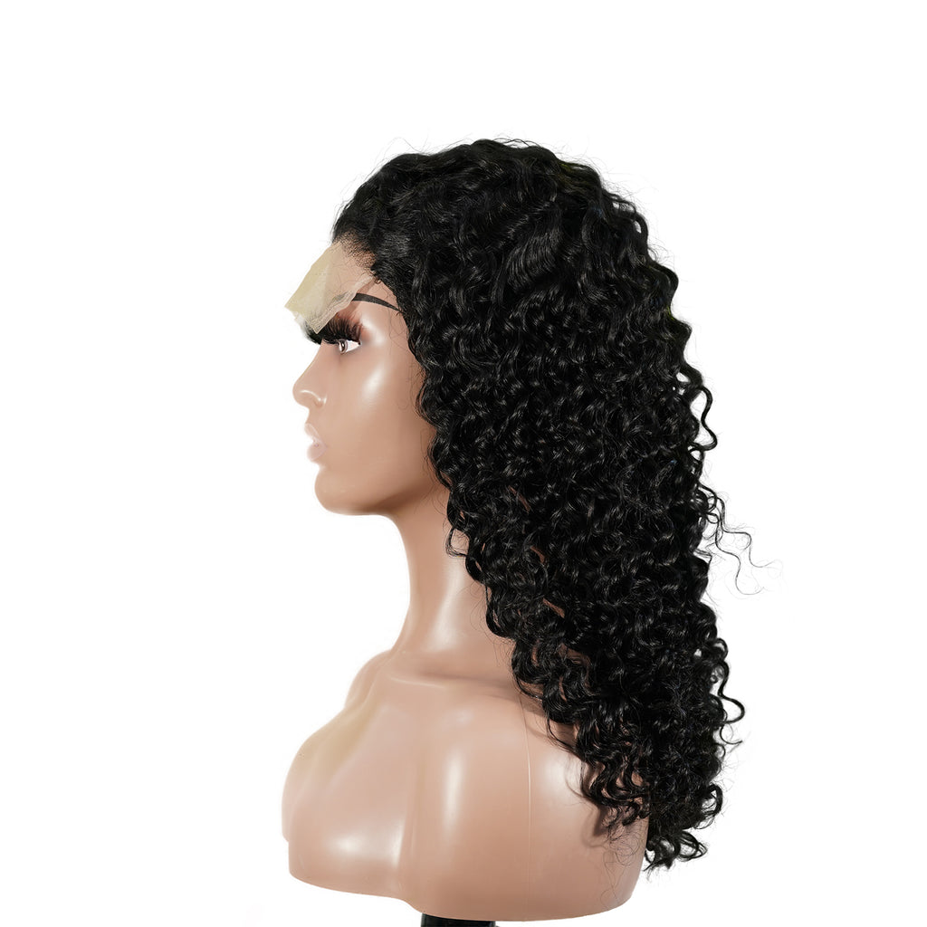 Benetress Natural Black Remy Hair 5x5 Lace Closure Deep Wave Human Hair Wig