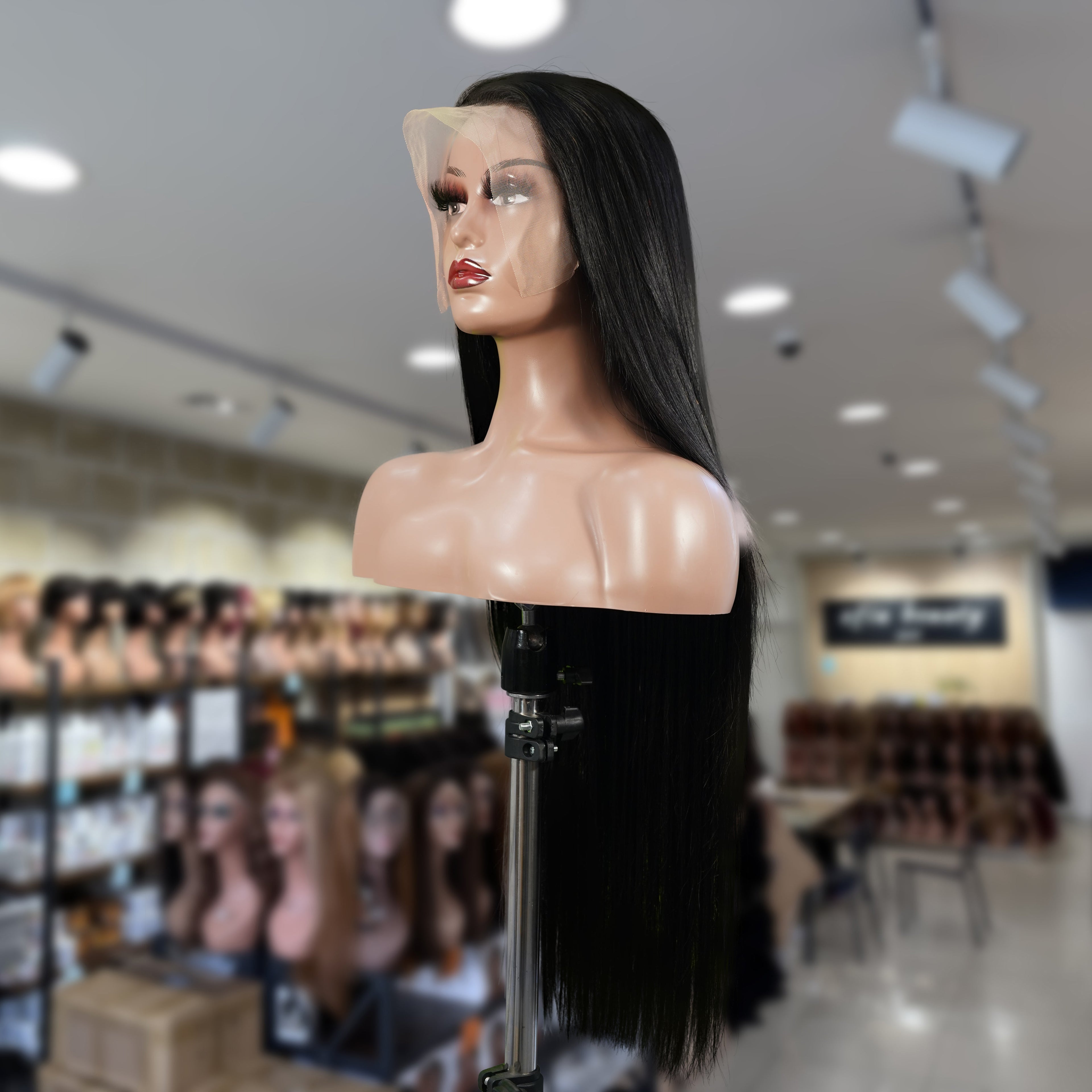 Benetress 13x4 Straight Lace Front Wig Natural Black Remy Hair