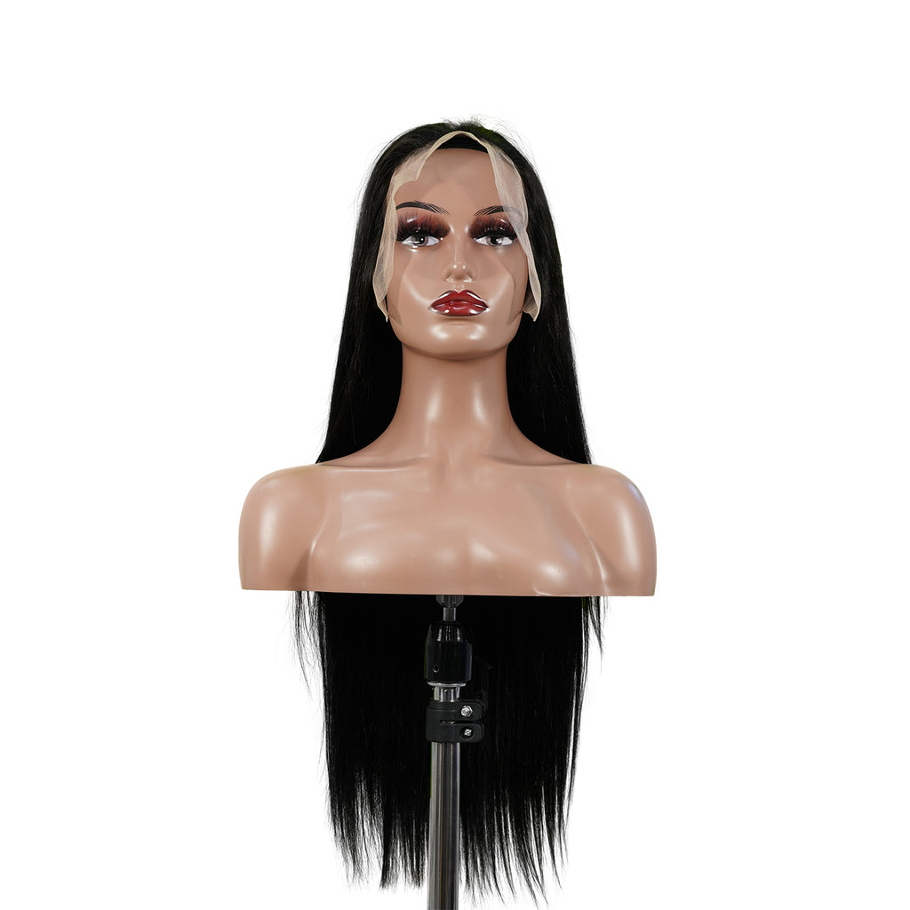 Benetress 13x6 Double Drams Straight Lace Front Wig Black Remy Hair