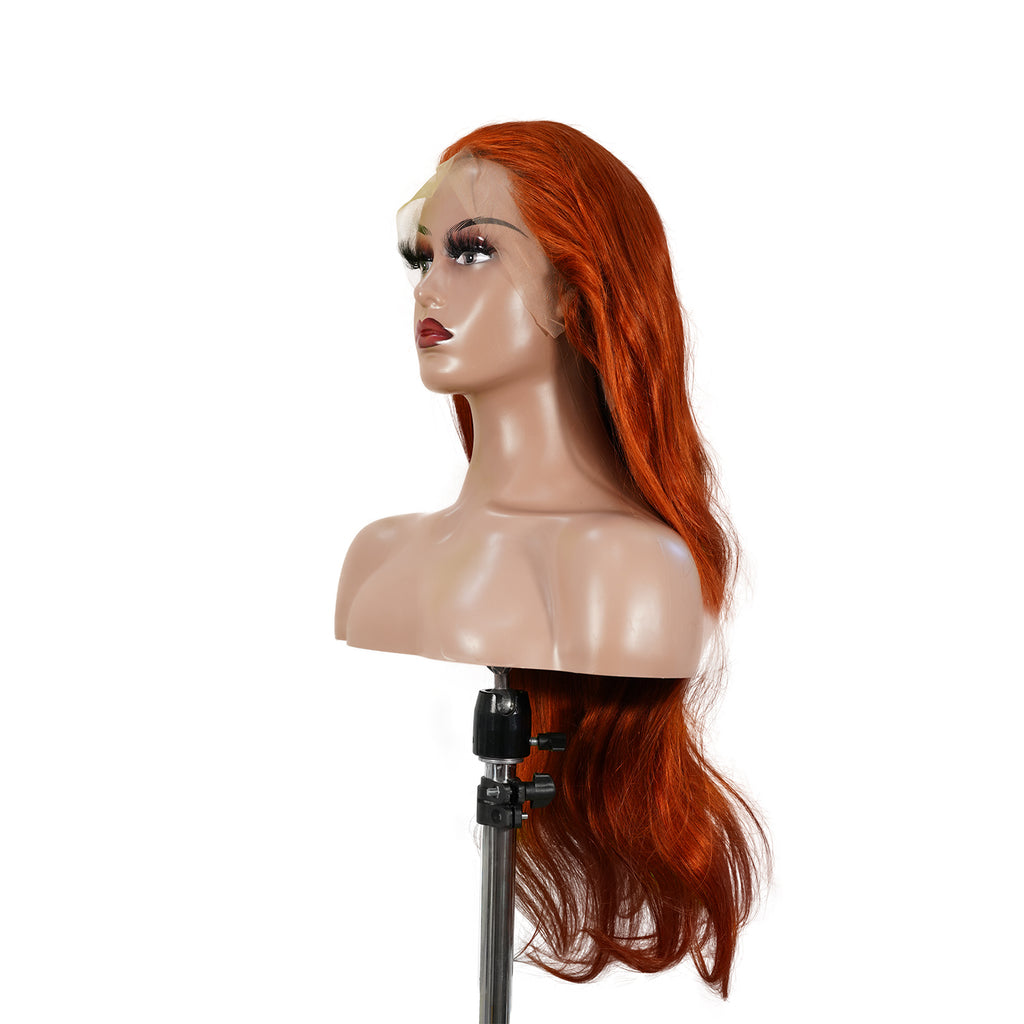Benetress 13x4 Straight Lace Front Wig 350 Orange 26 Inch Remy Hair