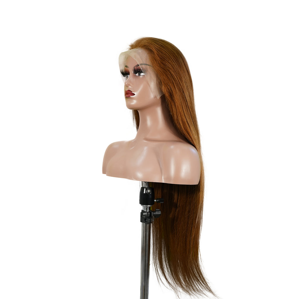 13×4 Lace Front Wig – Straight – #30 Auburn Brown (26")