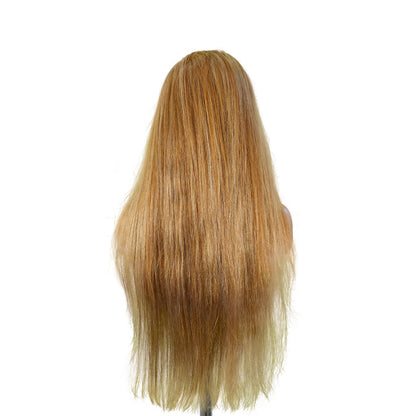 Benetress 13x4 Straight Lace Front Wig 8&27 Honey Blonde Highlight 26 Inch Remy Hair