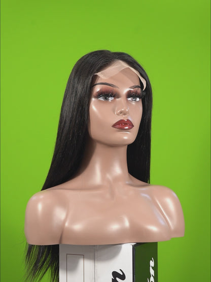 Benetress Natural Black Remy Hair 5x5 Lace Closure Straight Human Hair Wig