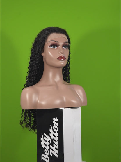 Benetress Natural Black Remy Hair 6x7 Lace Closure Deep Wave Human Hair Wig