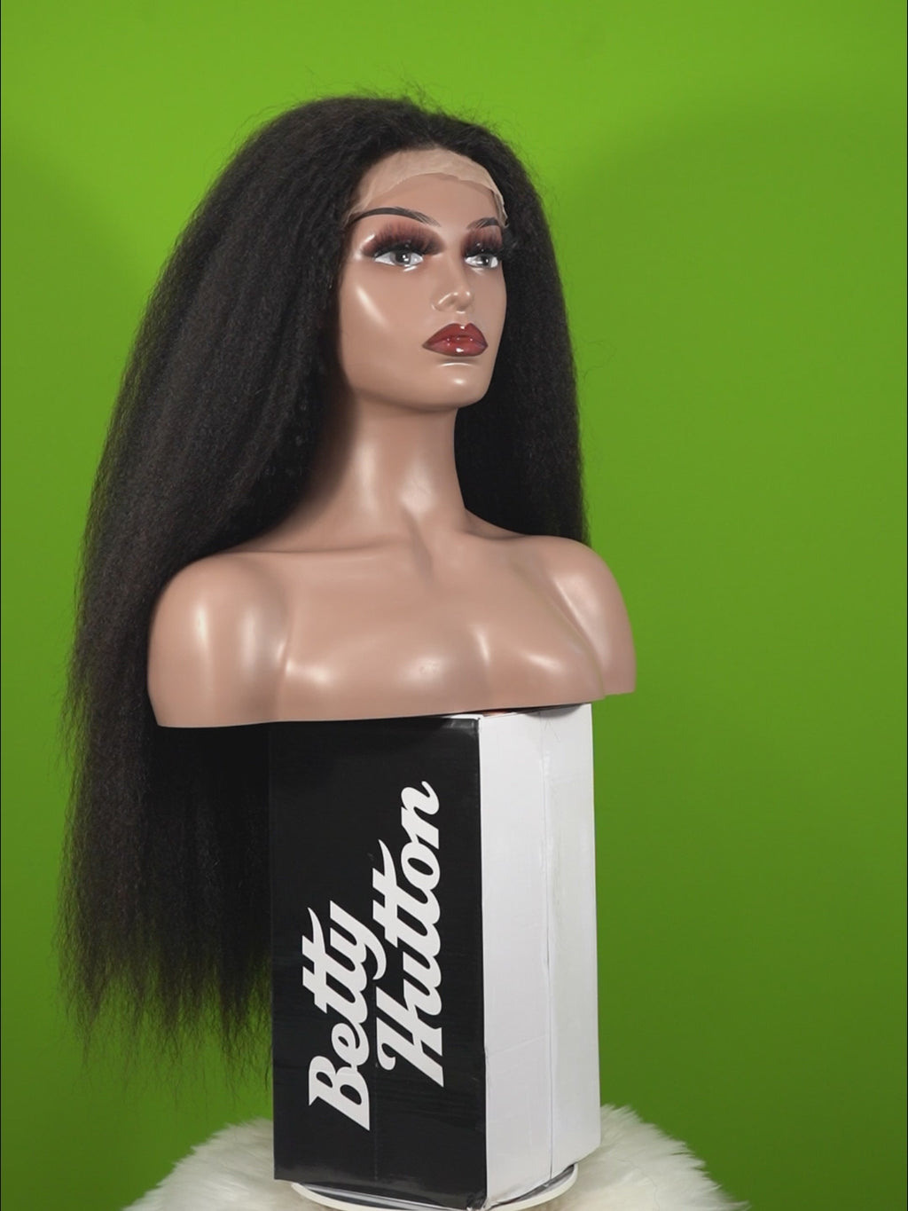 Benetress Natural Black Remy Hair 6x7 Lace Closure Yaki Straight Human Hair Wig
