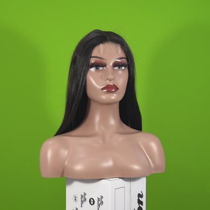 Benetress Natural Black Asian Raw Hair 2x6 HD Lace Closure Straight Bob Human Hair Wig