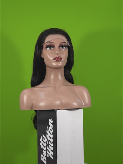 Benetress Natural Black Remy Hair 6x7 Lace Closure Body Wave Human Hair Wig