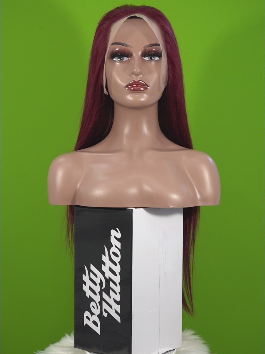 Benetress 13x4 Straight Lace Front Wig 99J Color 26 Inch Remy Hair