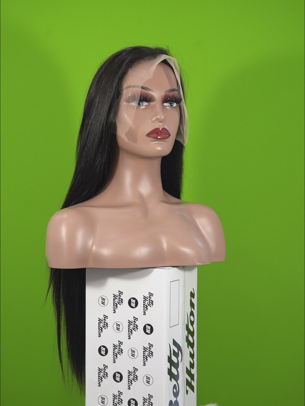 Benetress 13x6 Double Drams Straight Lace Front Wig Black Remy Hair