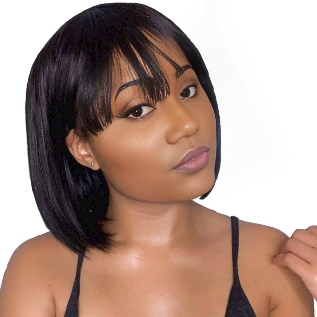 Benetress Machine-Made Black Wig Remy Hair H009