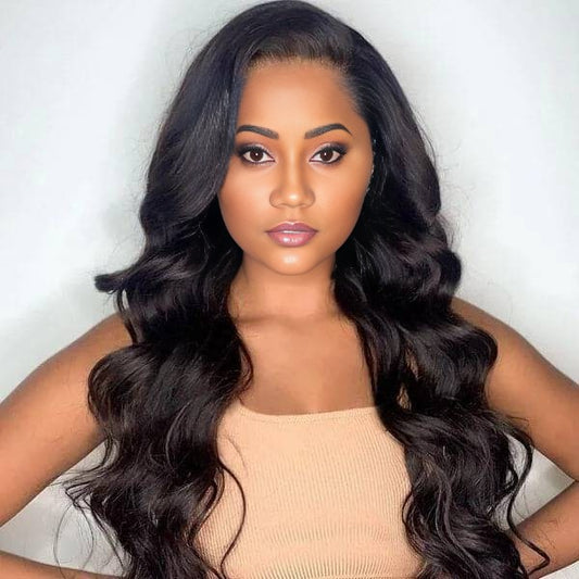 Benetress Natural Black Remy Hair 5x5 Lace Closure Body Wave Human Hair Wig