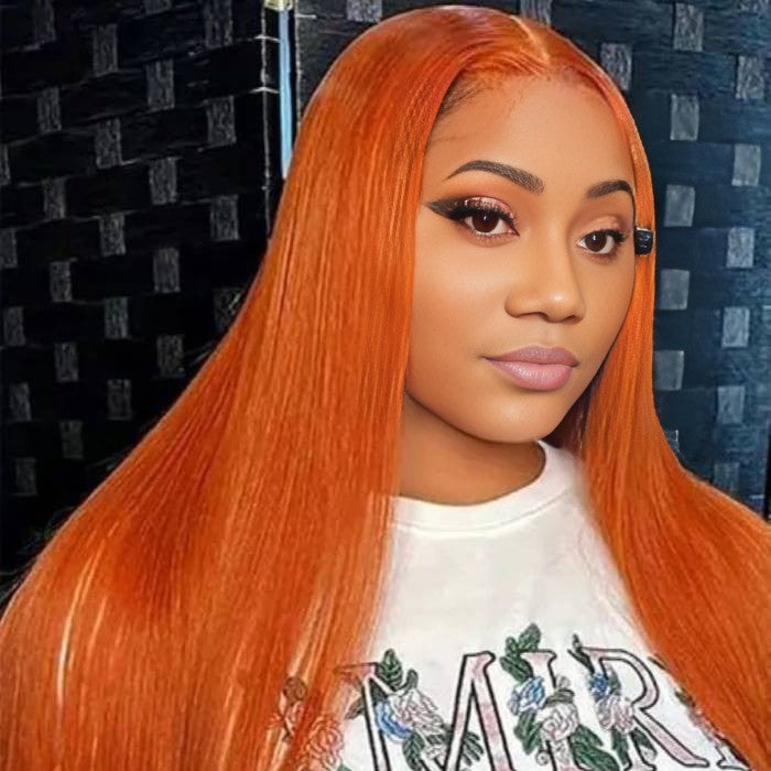 Benetress 13x4 Straight Lace Front Wig 350 Orange 26 Inch Remy Hair