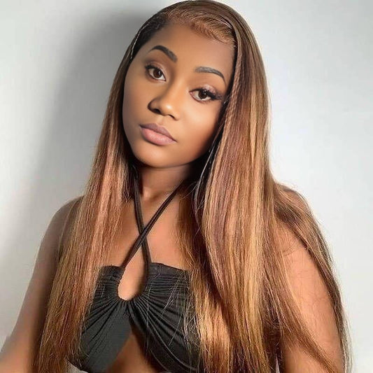 Benetress 13x4 Straight Lace Front Wig m4&27 Highlight Remy Hair 26 Inch