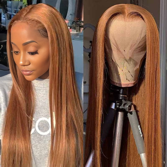 Benetress 13x4 Straight Lace Front Wig 8&27 Honey Blonde Highlight 26 Inch Remy Hair