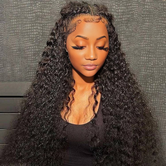 Benetress Natural Black Remy Hair 5x5 Lace Closure Jerry Curly Human Hair Wig