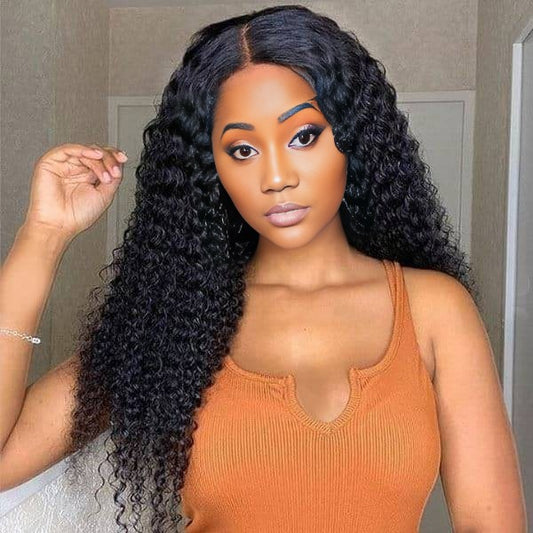 Benetress Natural Black Remy Hair 5x5 Lace Closure Deep Wave Human Hair Wig