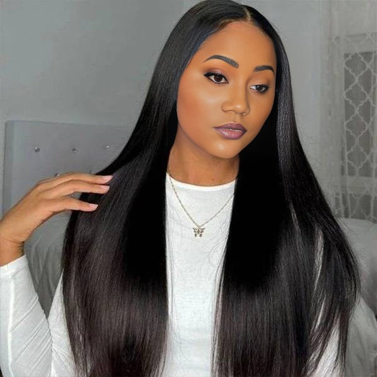 Benetress Natural Black Asian Raw Hair 13x6 HD Lace Front Wig Straight Human Hair Wig