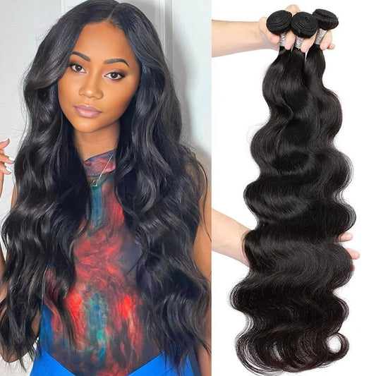 Benetress Remy Hair Black Body Wave Bundles Brazilian weaving