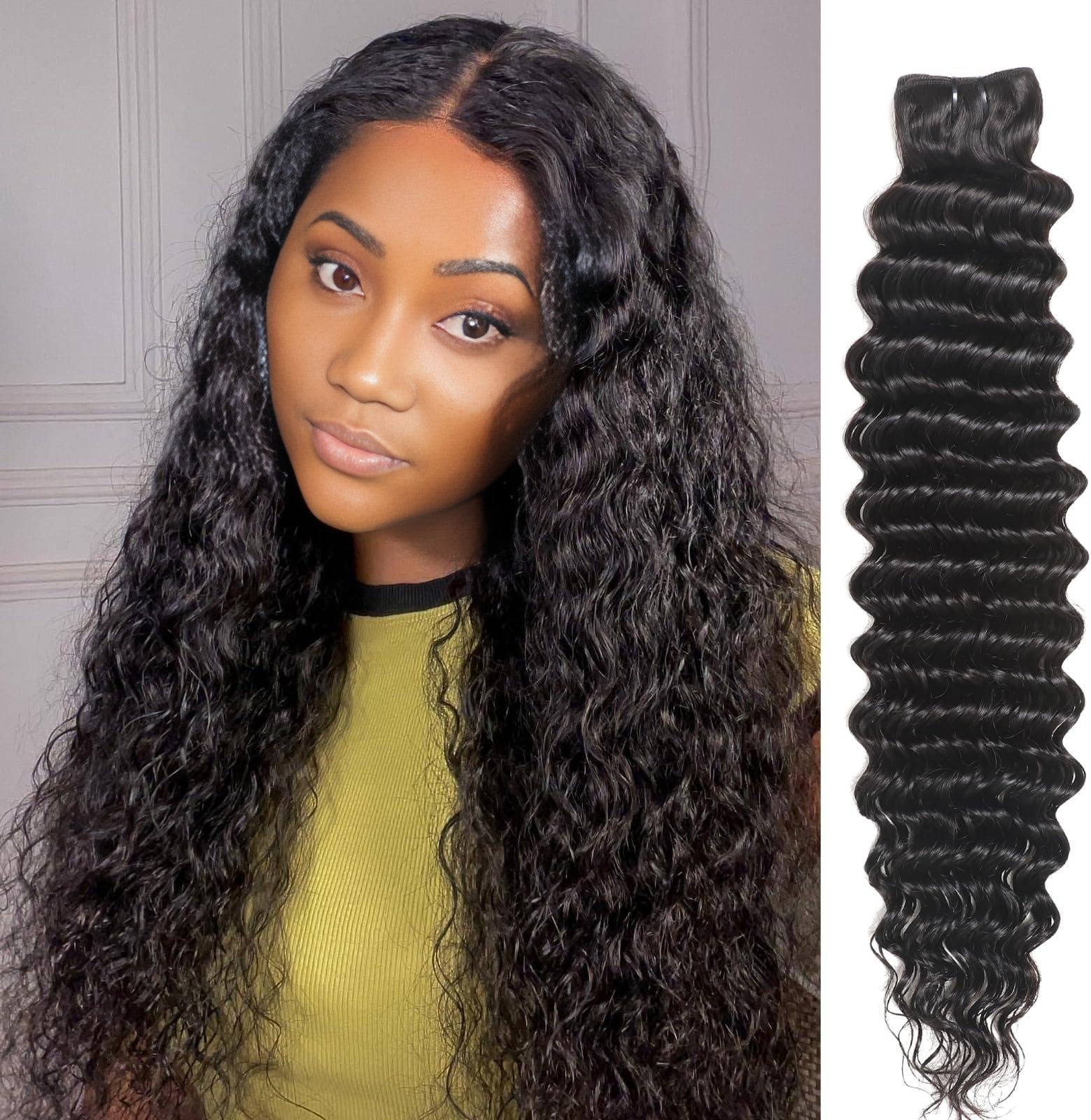 Benetress Remy Hair Black Deep Wave Bundles Laotian Weaving