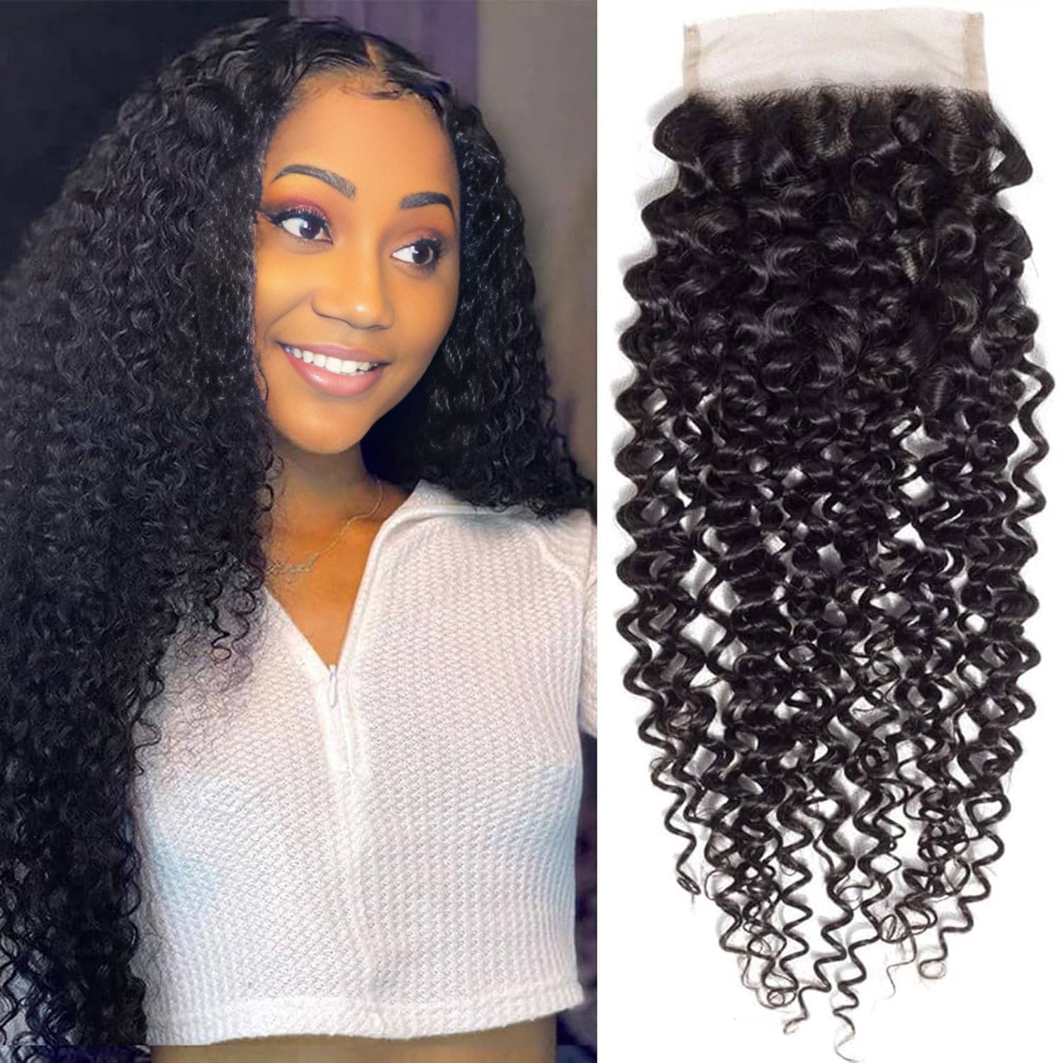 Benetress Remy Hair 4x4 Kinky Curly Closure
