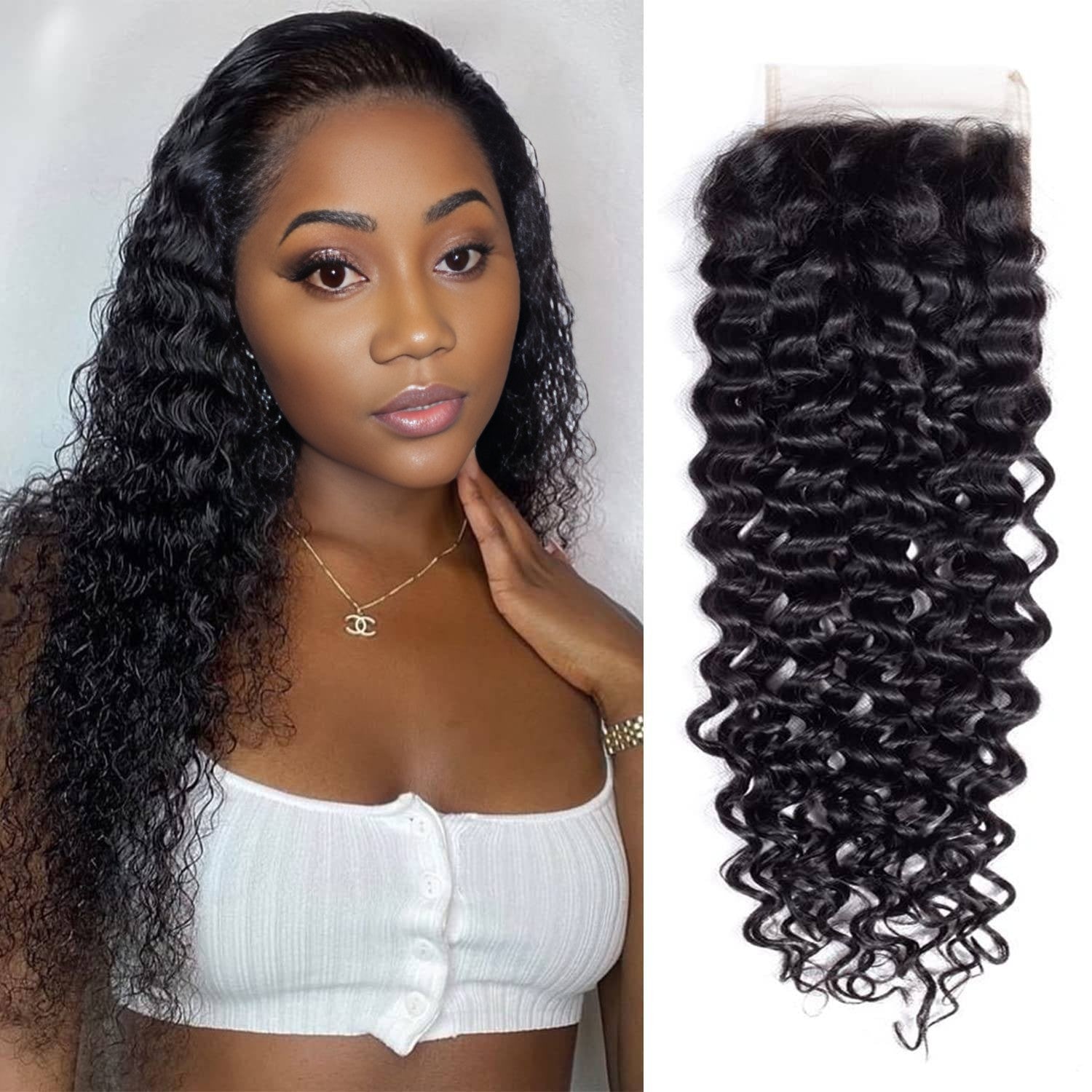 Benetress Remy Hair 4x4 Jerry Curly Closure