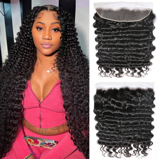 Benetress Remy Hair 13x4 Deep Wave HD Frontal