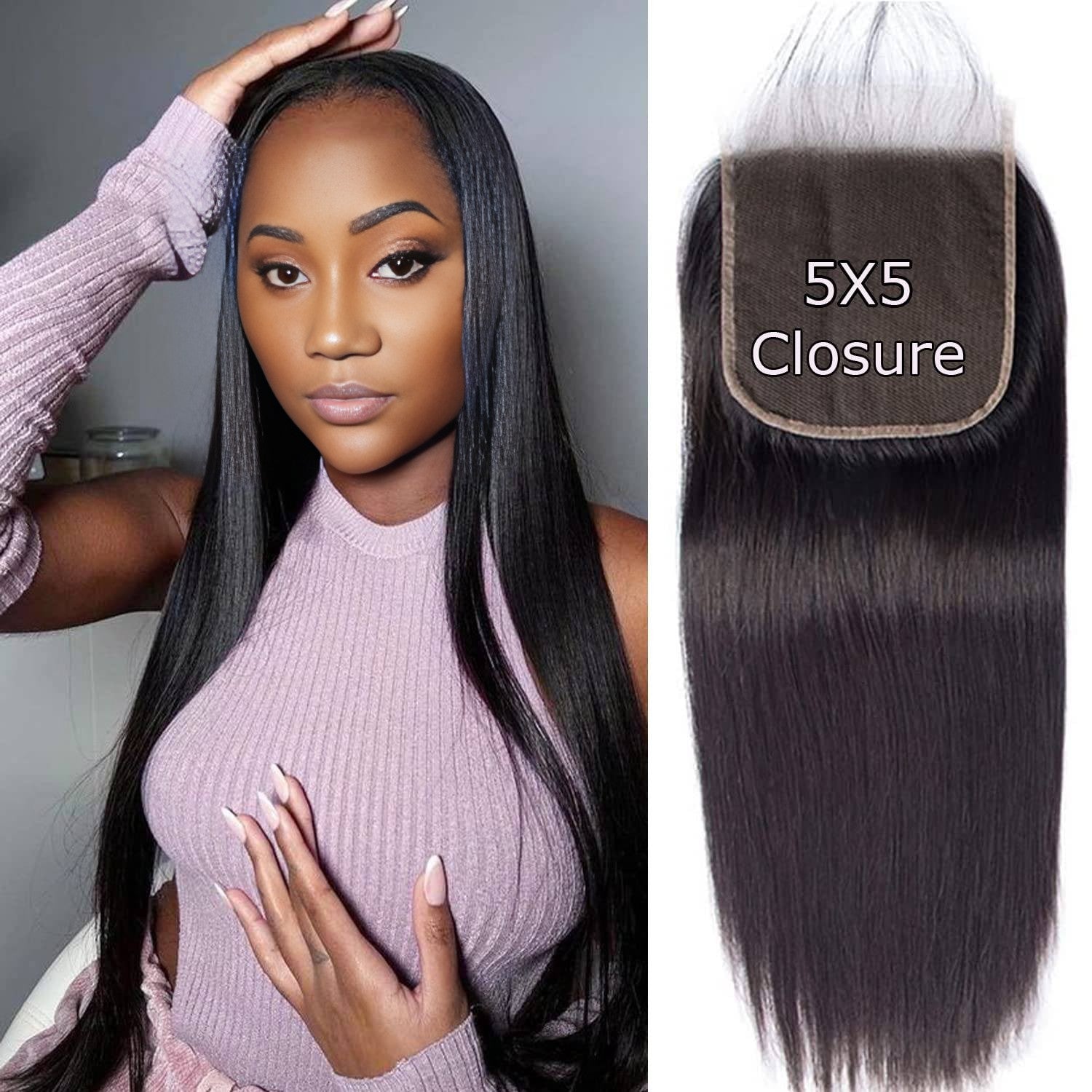 Benetress Remy Hair 5x5 Straight HD Closure