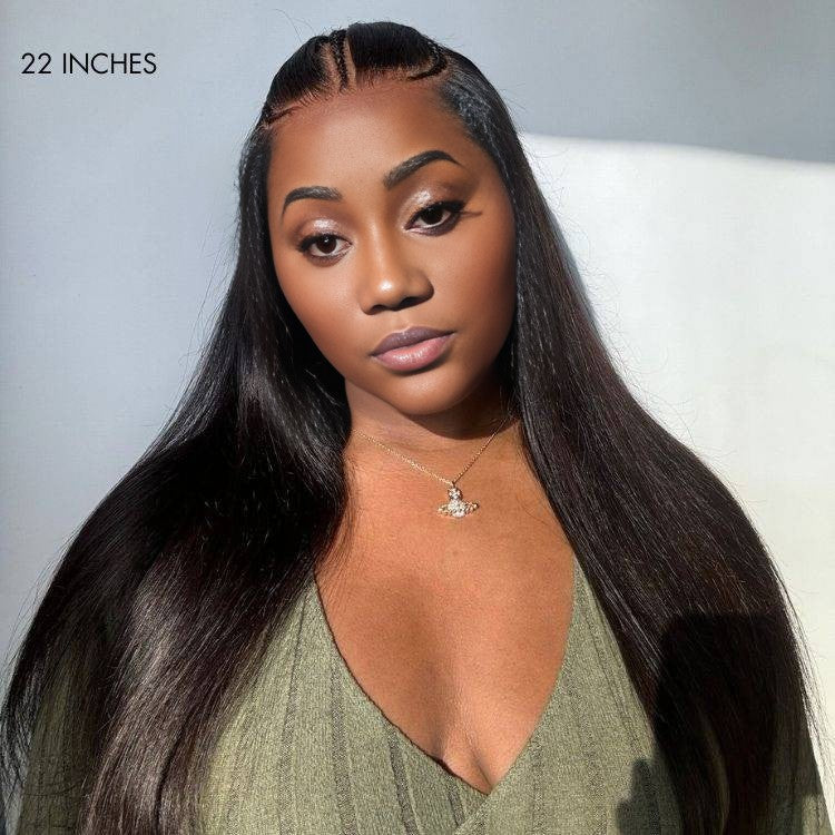 Benetress Natural Black Asian Raw Hair 6x7 HD Lace Closure Straight Human Hair Wig